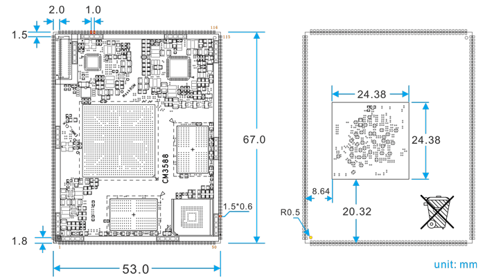 CM3588-pcb-dimension