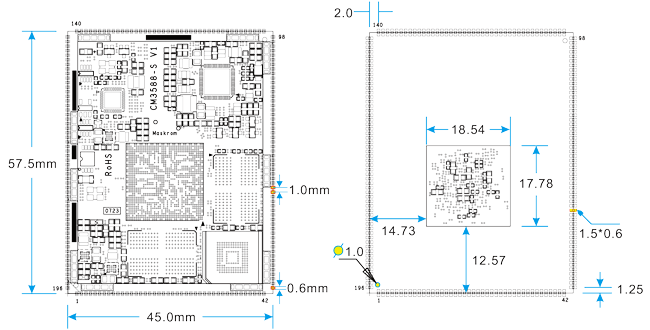 CM3588S PCB dimension