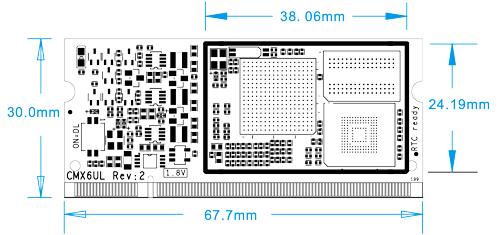 CM6ULL PCB dimension