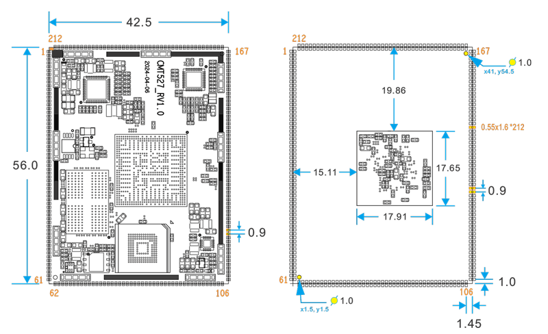 CMT527_PCB_dimension