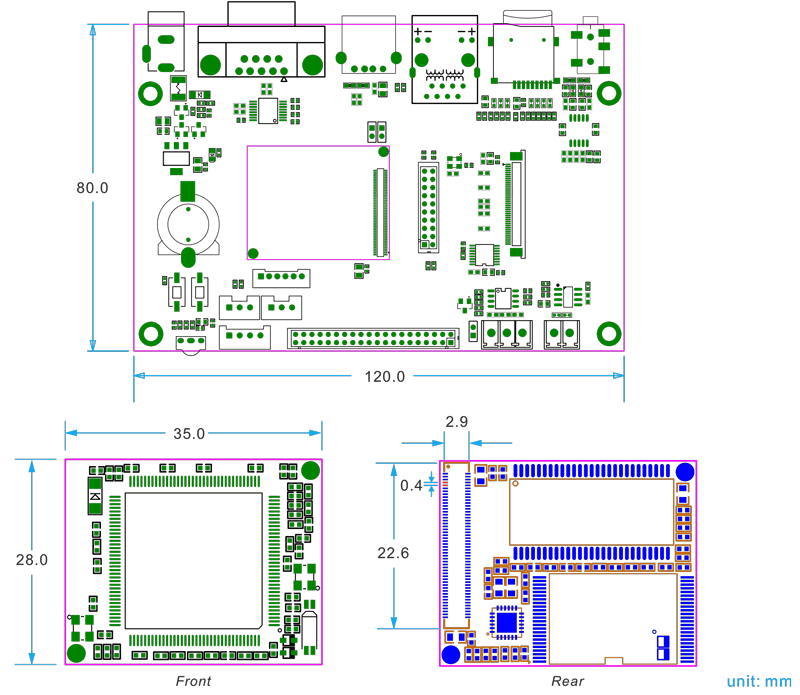 GD32F450ZIT6 baord  PCB dimension