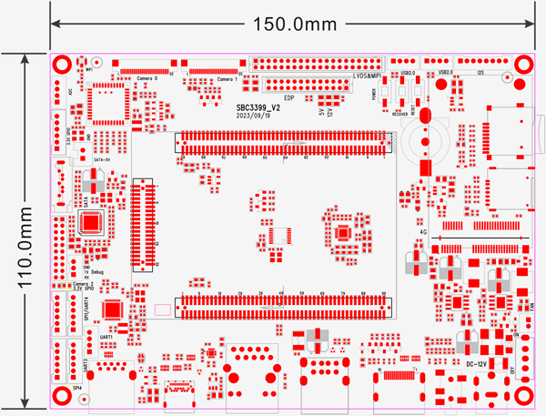 SBC3399-V2-PCB-dimension